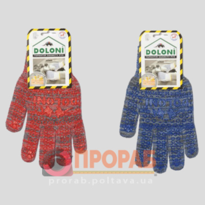 Перчатки DOLONI трикотажные рябушка с ПВХ 4242